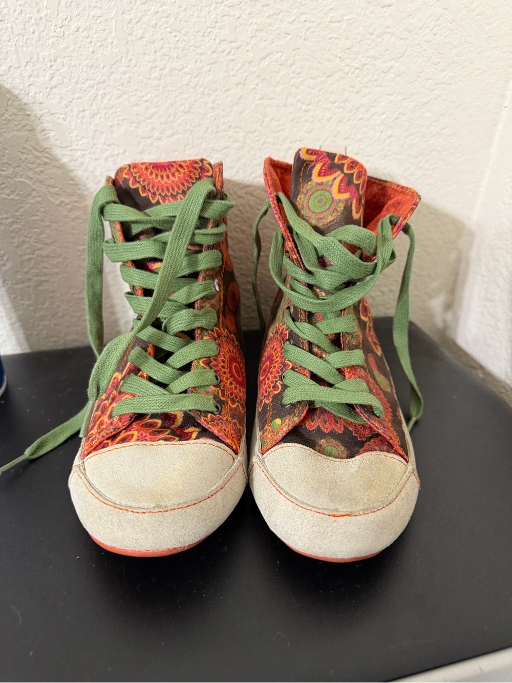 Desigual Ola women’shigh-top sneakers boho floral print size 37 US 7